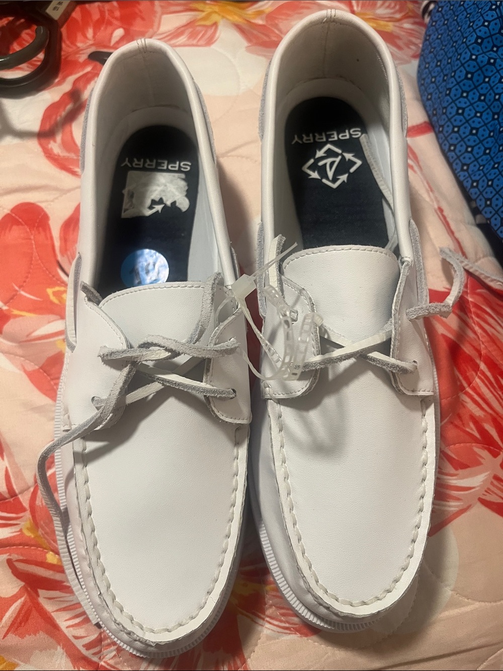 Sperry White womens Leather Boat Shoes